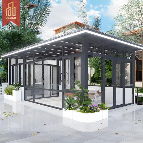 Diy Easy-To-Assemble Solar Electric Aluminum Alloy Glass Sunroom Balcony Patio and Garden Sunroom