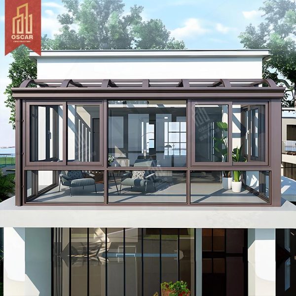 M Kit with Roman Column Design Featuring Skylight Aluminum Alloy Tempered Glass Winter Use in Outdoor and Hotel Settings Sunroom