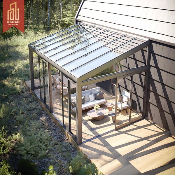 Diy Double Layer insulating Outdoor Sunroom with Modern Polygon Roof Molding Gardens Patios Backyards Sunroom