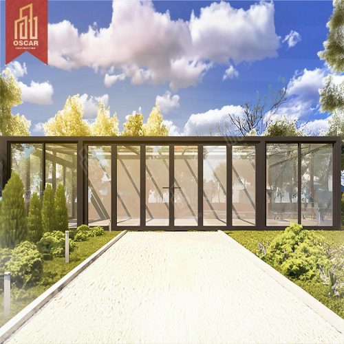 Igh - Quality Triangular Roof Winter Garden Mezzanine Tempered Glass Wall - Leaning Gable Sunroom Winter Home Balcony Patio Bags