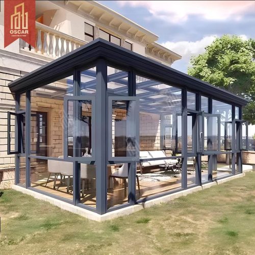 Diy Easy - Assemble Solar - Powered Aluminum Alloy Balcony Glass Sunroom Terrace Garden Patio Bags