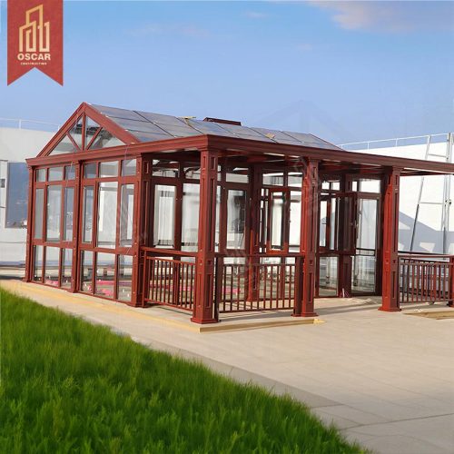 M Kit with Roman Column Design Featuring Skylight Aluminum Alloy Tempered Glass Winter Use in Outdoor and Hotel Settings Sunroom