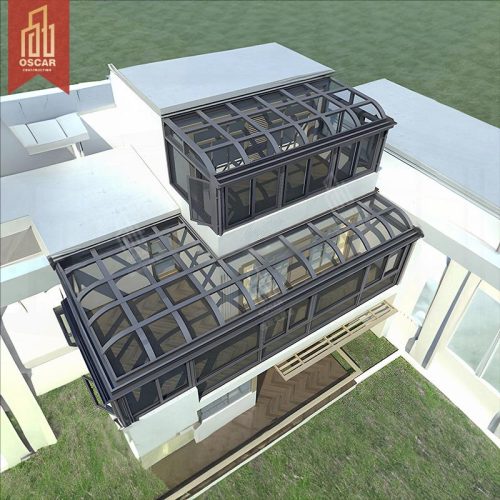 Diy Easy - Assemble Solar - Powered Aluminum Alloy Balcony Glass Sunroom Terrace Garden Patio Bags