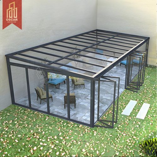Rden Mezzanine Wall-Adjacent Gable Sunroom Suitable Winter Cold Weather and indoor Greenery Decorating in European Style Sunroom
