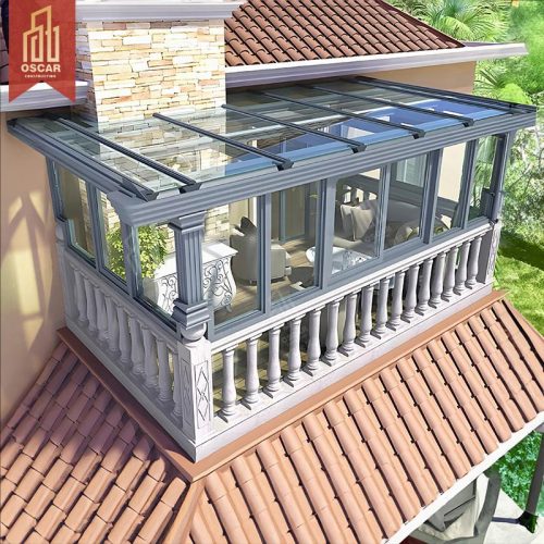 Diy Easy-To-Assemble Solar Aluminum Alloy Electric Sunroom Balcony Glass and Patio in Outdoor Spaces Sunroom