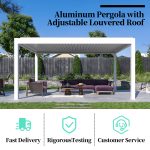 3X3 3X4 4X4 6X4M Factory Wholesale Modern Outdoor Bioclimatic Aluminium Louvered Shade Structure Garden Patio Backyard Pergola