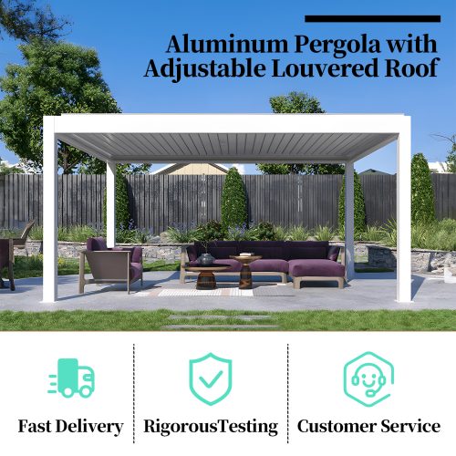 3X3 3X4 4X4 6X4 M Modern Outdoor Bioclimatic Aluminum Louver Pergola Customizable Sun - Shading Gardens Patios Backyards Pergola