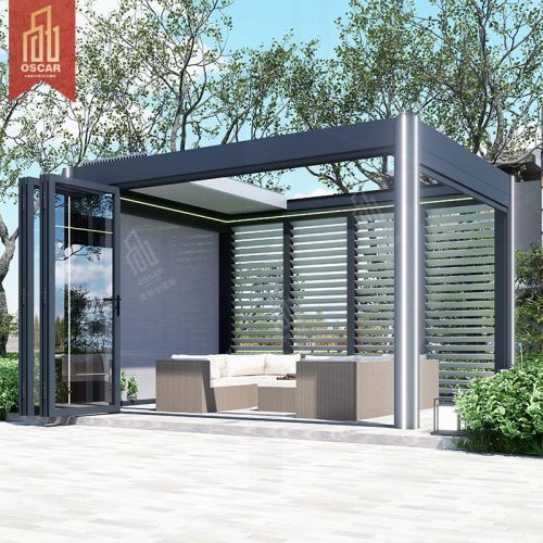 3X3 3X4 4X4 6X4 Customizable Modern Outdoor Bioclimatic Aluminum Louvered Pergola Roof Gardens Patios Balconies Pergola