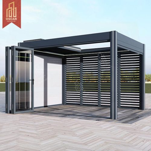 Remote Control Movable Louvered Shade House Roof Ideal Outdoor Patio Garden Pergola