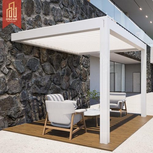 Adjustable Customized Modern Outdoor Aluminium Louver Pergola Motorized Bioclimatic Garden Patio Backyard Pergola