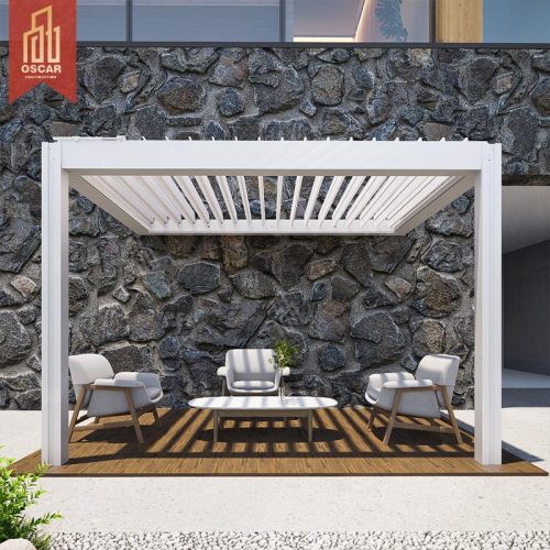Modern Design Bioclimatic Aluminum Outdoor Gazebo Garden Patio Beach Waterproof Pergola