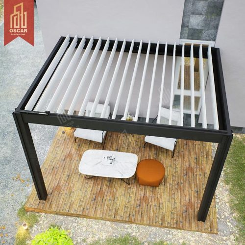 Gazebo impermeabile con persiane in alluminio, ideale per giardino, patio, cortile, pergolato