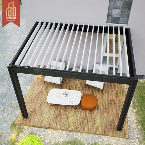 Customized Sustainable 8X8 Louvered Pure Aluminum Waterproof Garden Gazebo Backyard Patio Poolside Setup Pergola