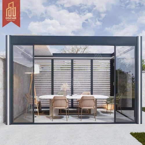 Outdoor Waterproof Opening Roof Modern Customized Aluminium Gazebo Patio Garden Outdoor Use Pergola