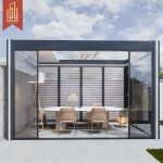 Motorized Fully Retractable Aluminum Louvre Roof Garden Bioclimatic Shade Outdoor Patio Pergola Pergola