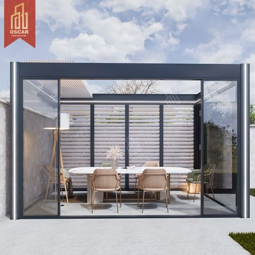 Multi-Functional Aluminum Alloy Retractable Roof Gazebo Awning Canopy For Garden Patio Deck Backyard Poolside Customized Pergola