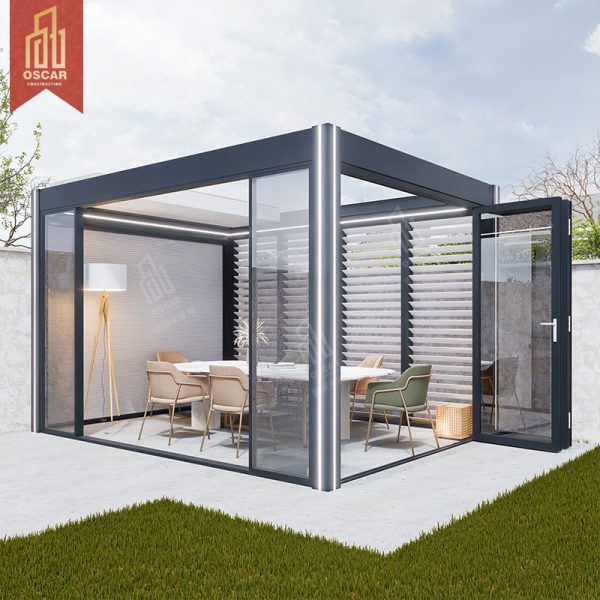 Multi-Functional Aluminum Alloy Retractable Roof Gazebo Awning Canopy For Garden Patio Deck Backyard Poolside Customized Pergola