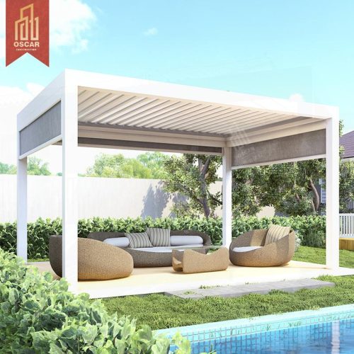 Motorized Louvered Waterproof Aluminium Hardtop Pergola Modern Outdoor Patio and Garden Spaces Pergola