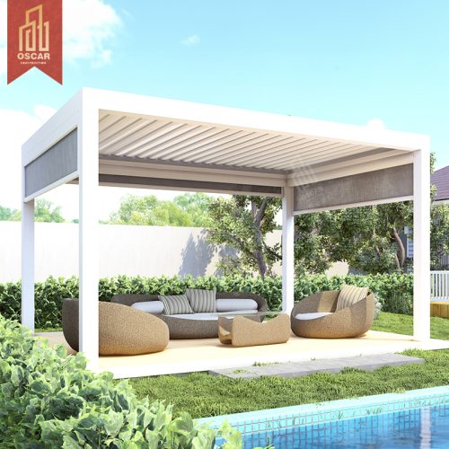 Customized Outdoor Garden Patio Sun Shade Retractable Roof Pergola Canopy For Patio Deck Gazebo