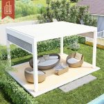 Customized Outdoor Garden Patio Sun Shade Retractable Roof Pergola Canopy For Patio Deck Gazebo