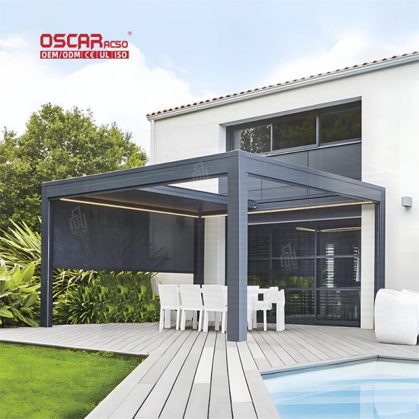 Sunshade Sunshine Room Villa Outdoor Gazebo with Arches and Pergolas Garden Courtyard and Outdoor Use Retractable Pergola