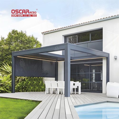 Modern Aluminum Pergola Kits with Best Anchors Bracket Shade Arch Powder Coated Frame Backyard Patio Garden Retractable Pergola