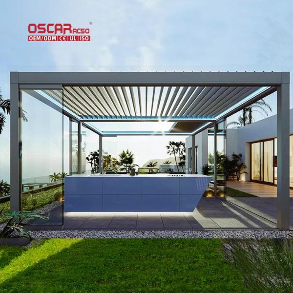 Turkey Outdoor Aluminum Electrical Pergola Metal Arches Garden Patio Backyard Outdoor Gazebos Retractable Pergola