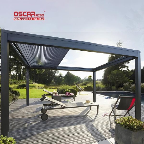 Aluminium Gazebo Outdoor Prefabricated Waterproof Pvc Metal Pergola with Arch Garden Patio Backyard Retractable Pergola
