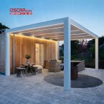 Roof Pavilion Aluminum Tent with Powder Coated Frame Modern Style Luxury Design Backyard Patio Picnic Retractable Pergola