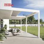4X4 5X5 6X6 Motorized Retractable Aluminum Frame Fabric Roof Systems Garden Patio Backyard Pergola Awning Retractable Pergola