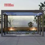 Modern New Design Aluminium Gazebos with Led Light Customisable Garden Patio Backyard Retractable Pergola