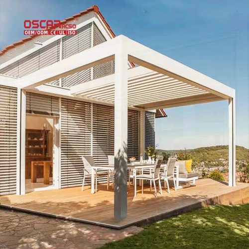 Alloy Garden Arches Arbours Courtyard Sunshade Villa Outdoor Sunshine Room European Style Space - Saving Retractable Pergola