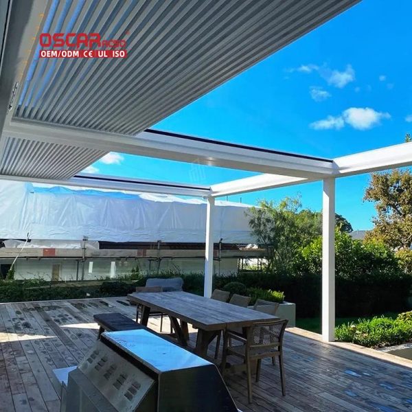 Retractable 5M 4M 3M Aluminum Waterproof Awning with Acrylic Fabric Unique Design Balcony Patio Garden Retractable Pergola