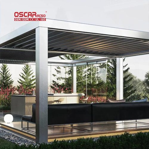 Aluminium Modern Bioclimatic Louver Pergola Terrace Patio Garden Arches Arbours Bridge Retractable Pergola