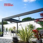 - Coated Aluminum Louver Motorized Pergolas with Led Lights Garden Patio Poolside Luxury Bioclimatic Retractable Pergola