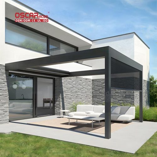 Electric Opening Outdoor 3X3M Metal Gazebo Pergola with Screen Factory Price Garden Patio Backyard Retractable Pergola