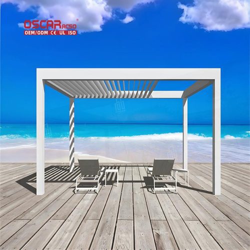 Hot Sale Factory Direct Electric Louvered Smart Motorized Outdoor Aluminium Gazebo Garden Patio Poolside Retractable Pergola