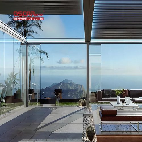 Louvered Folding Gazebos Motorized Smart Bioclimatic Structure Patio Garden Backyard Open - Air Venue Retractable Pergola