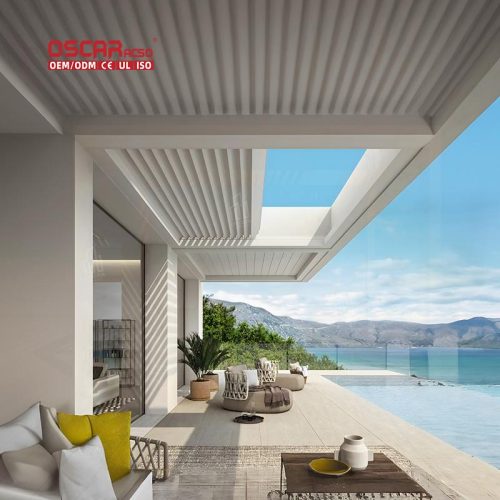 Modern Smart Folding Stackable Aluminum Louver Arbour Garden Patio Backyard Retractable Pergola