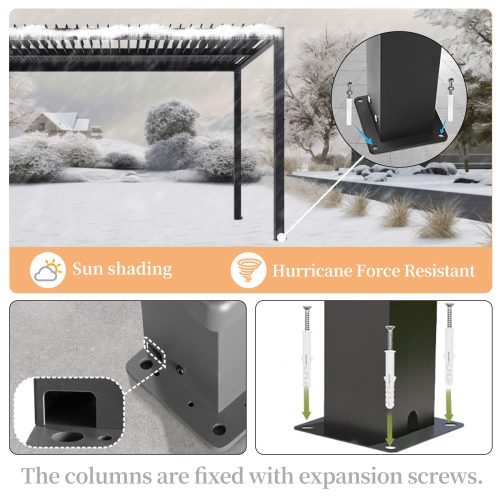 with Solar Panel Outdoor Patio Garden Home Energy - Saving Sun - Blocking Bioclimatic Pergola Solar System Retractable Pergola