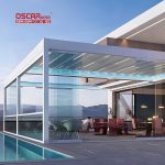 Retractable Bioclimatic Louvered Roof Patio Garden Balcony with Adjustable Shading Ventilation Function Retractable Pergola