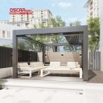 Luxuria Wall - Recessed Retractable Smart Stackable Hardtop Roof Pergola Awning Tent Garden Patio Balcony Retractable Pergola