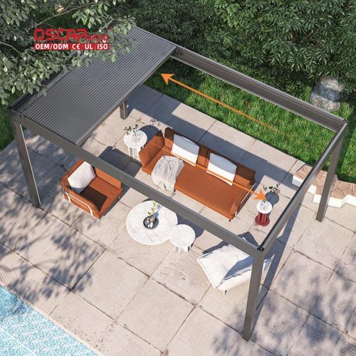 Aluminium Modern Bioclimatic Louver Pergola Terrace Patio Garden Arches Arbours Bridge Retractable Pergola