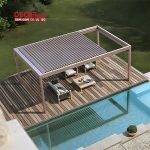 Freestanding Wall - Mounted Garden Patio Cover with Opening Function Outdoor Backyard Courtyard Use Retractable Pergola