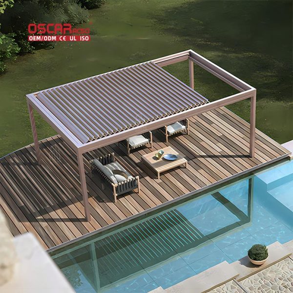 Freestanding Wall – Mounted Garden Patio Cover with Opening Function Outdoor Backyard Courtyard Use Retractable Pergola