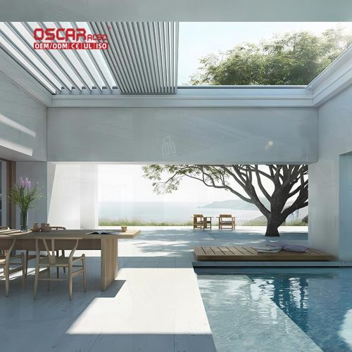 Customized Size Waterproof Aluminium Motorized Outdoor Patio Shade Shelter Garden Backyard Poolside Retractable Pergola