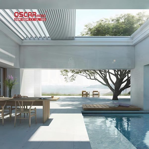 Motorised Freestanding Wall – Mounted Adjustable Expandable Patio Canopy Awning Garden Patio Balcony Retractable Pergola