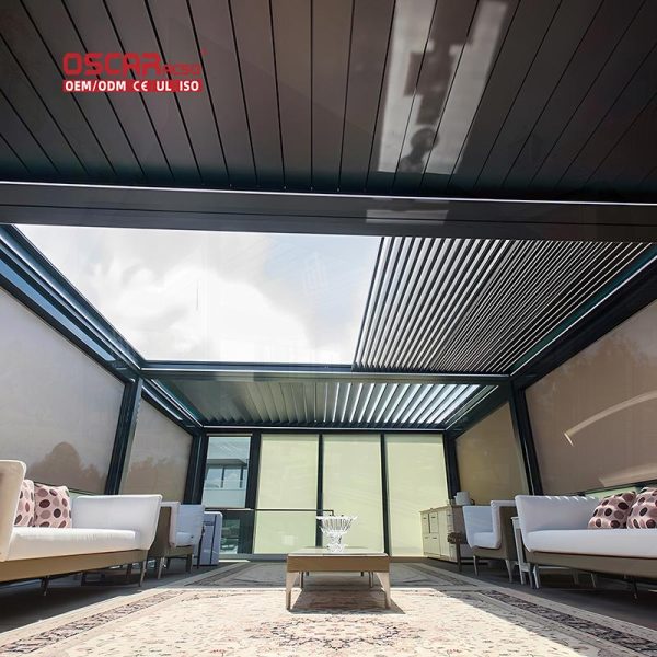 Metal Louvered Kits Bioclimatic Aluminum Roof System Garden Patio Backyard Awning Canopy Gazebo Pergola Retractable Pergola