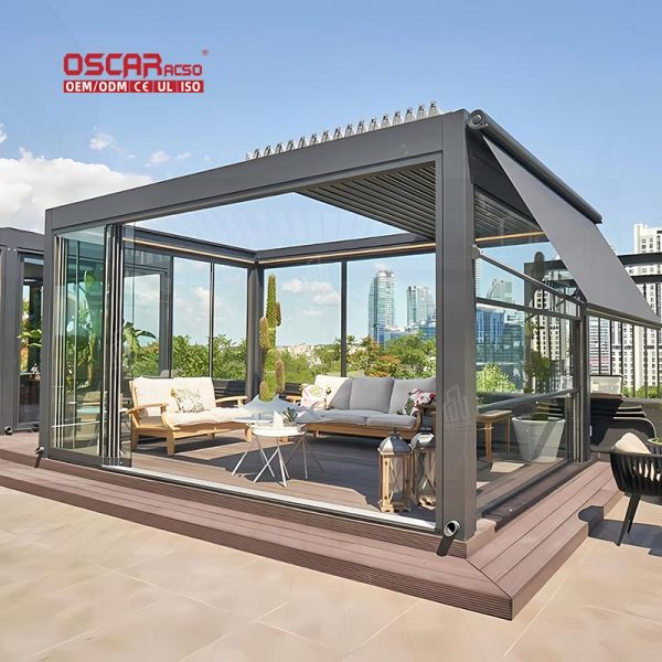 Aluminum Louvre Roof System Kit Gardens Patios and Backyards Stylish Functional Canopy Awning Setup Retractable Pergola