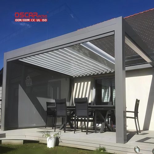 Outdoor Aluminum Gazebo Tent with Space Design Patio Garden Beach Sun Shelter Retractable Pergola